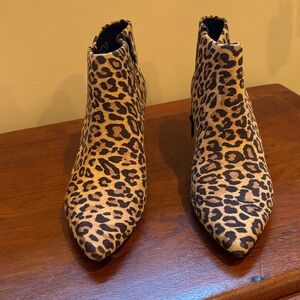 Clarks Linvale Sea Leopard Print Heeled Boots 7.5 Medium